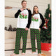 Christmas Letter Green Plaid Family Matching Pajamas Sets