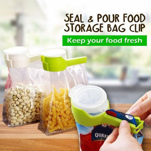 Easy Pour and Seal Food Storage Bag Sealing Clip