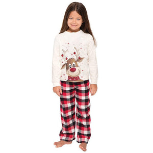 「🔥Holiday Sale - 40% Off」Family Matching Reindeer Plaid Cotton Pajamas Set