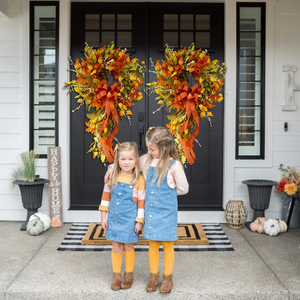 Fall bow outdoor wreath (Thanksgiving promotion)