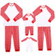 Family Matching Elk Series Striped Comfy Red&White Pajamas Sets