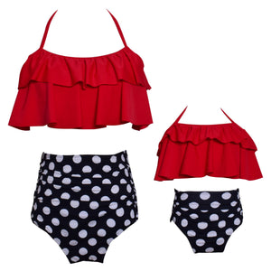 🎉Spring Sale 50% Off - Ruffled Bikini & High Waist Bottom Mommy and Me Swimsuit