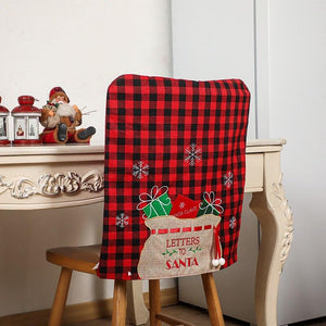 Christmas Plaid Fabric Chair Cover