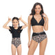 🎉Spring Sale 50% Off - Solid Top & Floral High Waist Bottom Mommy and Me Swimsuit