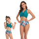 🎉Spring Sale 50% Off - Halter Drawstring Top & Floral Bottom Mommy and Me Swimsuit