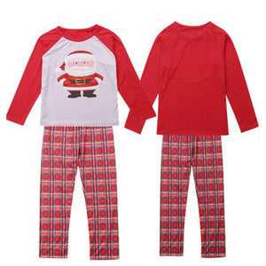 Santa Claus Check Parent-child Pajamas Set