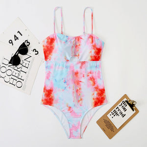 Tie Dye One-Piece Colorful Swimsuit