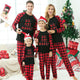 Family Matching Letter Plaid Print Pajamas Sets