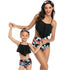 Ruffled Top & High Waisted Bottom Mommy and Me Swimsuit