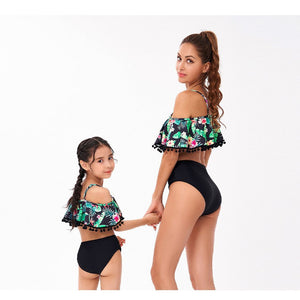 Floral Top & Halter Bottom Mommy and Me Swimsuit