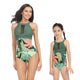 🎉Spring Sale 50% Off - Halter Floral Transparent One-Piece Mommy and Me Swimsuit