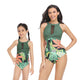 🎉Spring Sale 50% Off - Halter Floral Transparent One-Piece Mommy and Me Swimsuit