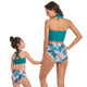 🎉Spring Sale 50% Off - Halter Drawstring Top & Floral Bottom Mommy and Me Swimsuit