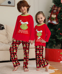 Grinch Behave For The Holidays Family Matching Christmas Pajamas Sets