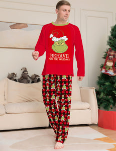 Grinch Behave For The Holidays Family Matching Christmas Pajamas Sets