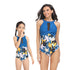 🎉Spring Sale 50% Off - Mother Daughter Swimsuits One-Piece Halter Floral Transparent Swimsuit