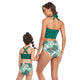 🎉Spring Sale 50% Off - Halter Drawstring Top & Floral Bottom Mommy and Me Swimsuit