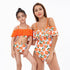 Orange Printed One-piece Mommy And Me Swimsuit